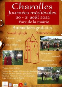 Journées médiévales. Du 20 au 21 août 2022 à Charolles. Saone-et-Loire. 